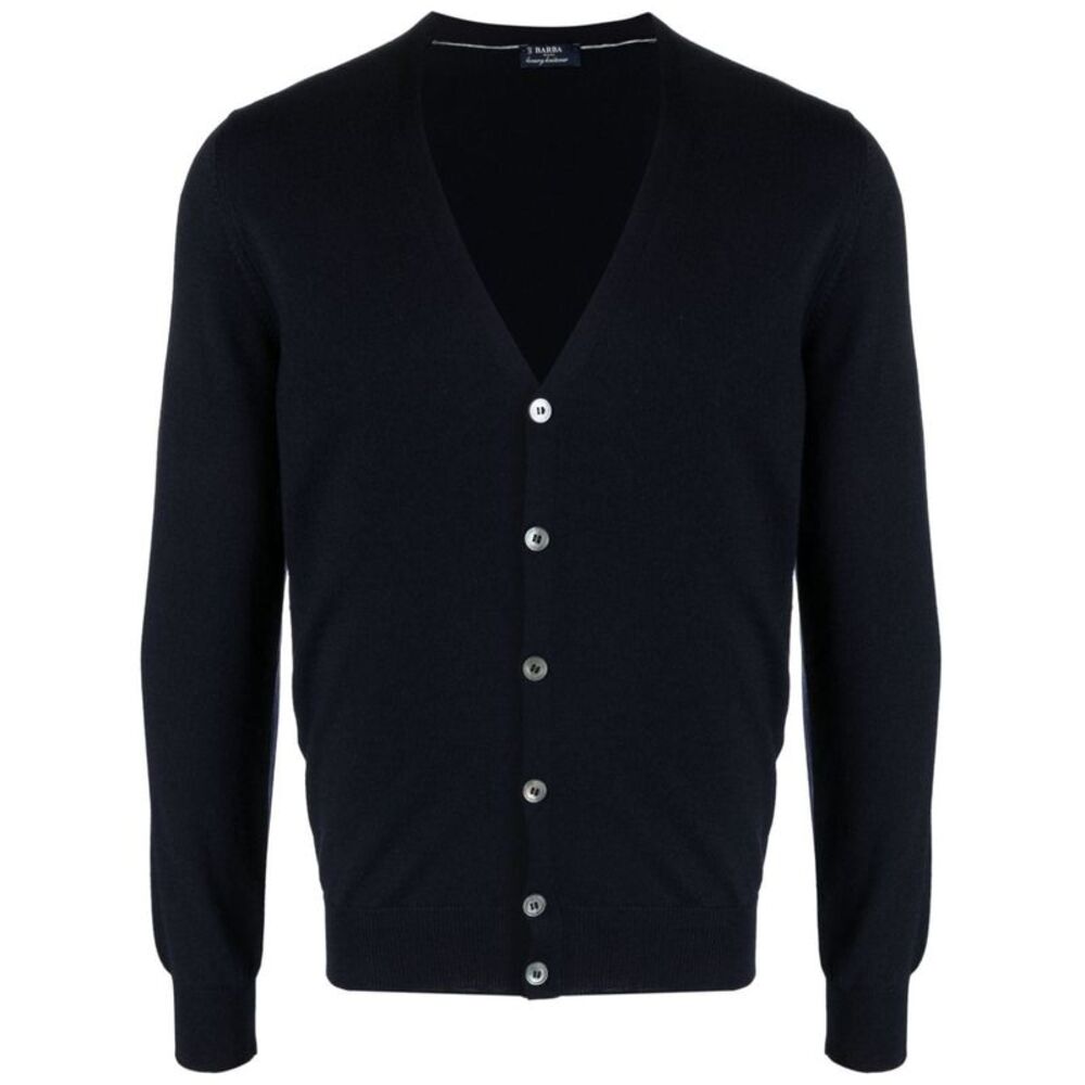 Barba Men V-Neck Wool Cardigan